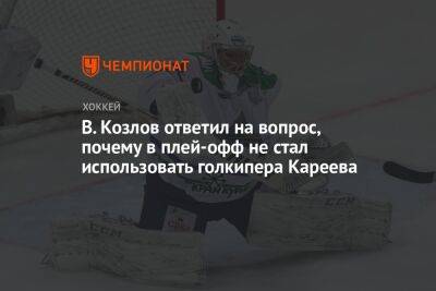 В. Козлов ответил на вопрос, почему в плей-офф не стал использовать голкипера Кареева