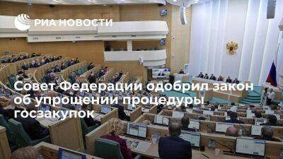 Совфед одобрил закон об упрощении процедуры государственных и муниципальных закупок
