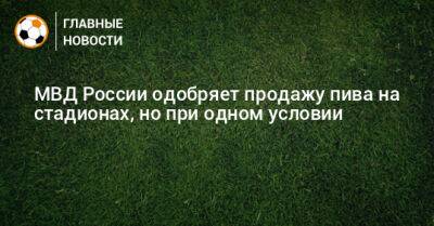 МВД России одобряет продажу пива на стадионах, но при одном условии