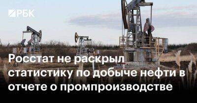 Росстат не раскрыл статистику по добыче нефти в отчете о промпроизводстве