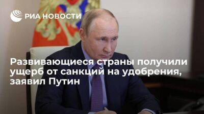 Путин: санкции против России, связанные с удобрениями, нанесли ущерб развивающимся странам