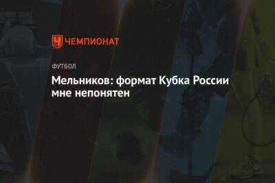 Мельников: формат Кубка России мне непонятен