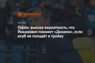 Гафин: высока вероятность, что Йоканович покинет «Динамо», если клуб не попадёт в тройку