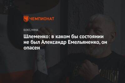 Шлеменко: в каком бы состоянии не был Александр Емельяненко, он опасен
