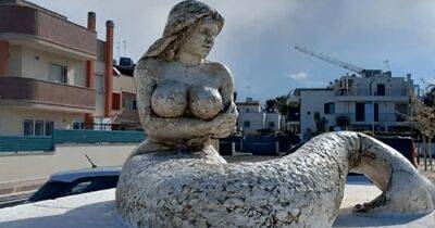 "Пышные формы": провокационная статуя русалки вызвала беспокойство на юге Италии (фото) - focus.ua - Украина - Италия - Бари