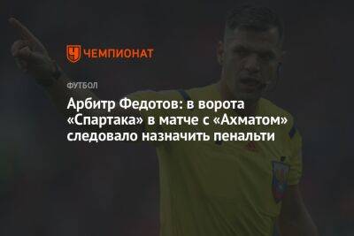 Арбитр Федотов: в ворота «Спартака» в матче с «Ахматом» следовало назначить пенальти