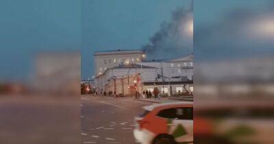 В центре Москвы горело здание Минобороны РФ (видео)