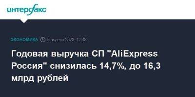 Годовая выручка СП "AliExpress Россия" снизилась 14,7%, до 16,3 млрд рублей