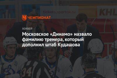Московское «Динамо» назвало фамилию тренера, который дополнил штаб Кудашова