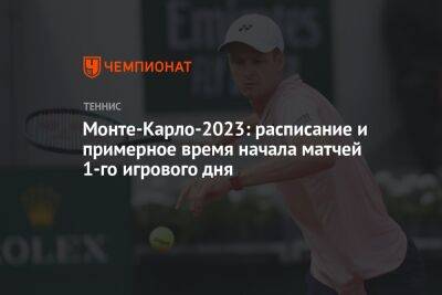 Монте-Карло-2023: расписание и примерное время начала матчей 1-го игрового дня