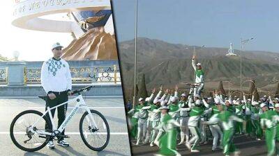 В День здоровья Бердымухамедовы провели велопробеги. Президент – в Ашхабаде, а нацлидер – в Аркадаге