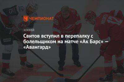 Свитов вступил в перепалку с болельщиком на матче «Ак Барс» — «Авангард»