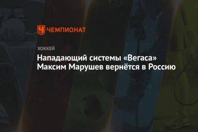 Нападающий системы «Вегаса» Максим Марушев вернётся в Россию