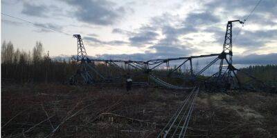 В Ленинградской области РФ ночью неизвестные взорвали ЛЭП — фото