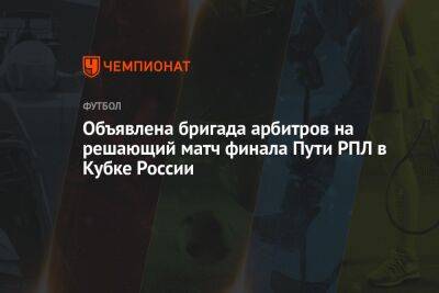 Объявлена бригада арбитров на решающий матч финала Пути РПЛ в Кубке России