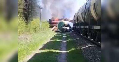 На Брянщине неизвестные диверсанты пустили под откос поезд с гефтепродуктами для российских оккупационных войск (видео)