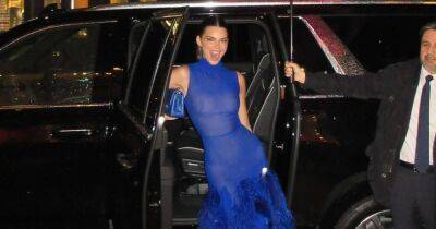 Кендалл Дженнер привлекла всеобщее внимание в прозрачном синем платье