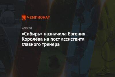 «Сибирь» назначила Евгения Королёва на пост ассистента главного тренера