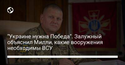 "Украине нужна Победа". Залужный объяснил Милли, какие вооружения необходимы ВСУ