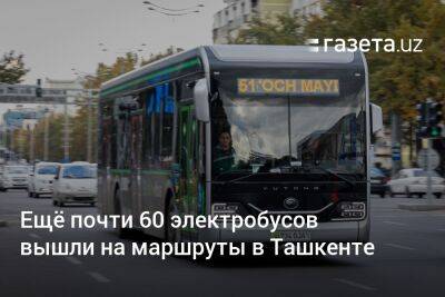Ещё почти 60 электробусов вышли на маршруты в Ташкенте