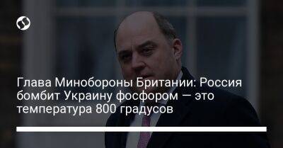 Глава Минобороны Британии: Россия бомбит Украину фосфором — это температура 800 градусов