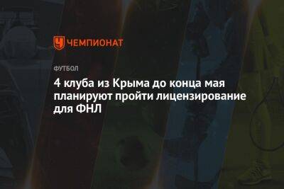 Четыре клуба из Крыма до конца мая планируют пройти лицензирование для ФНЛ