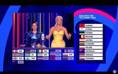 Ребекка Фергюсон - Появились результаты голосования во втором полуфинале Евровидения - korrespondent.net - Австрия - Украина - Бельгия - Армения - Австралия - Эстония - Польша - Литва - Словения - Кипр - Албания - Финал