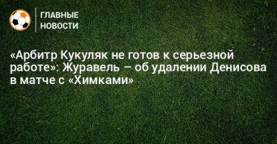 «Арбитр Кукуляк не готов к серьезной работе»: Журавель – об удалении Денисова в матче с «Химками»