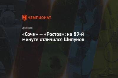 «Сочи» — «Ростов»: на 89-й минуте отличился Шипунов