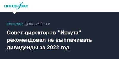 Совет директоров "Иркута" рекомендовал не выплачивать дивиденды за 2022 год - smartmoney.one - Москва