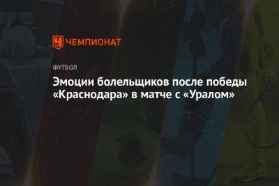 Эмоции болельщиков после победы «Краснодара» в матче с «Уралом»