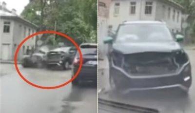 ВИДЕО: в Риге столкнулись BMW и каршеринговый автомобиль, есть пострадавшая