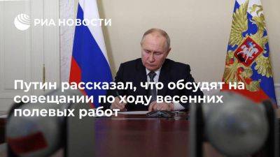 Путин: на совещании по ходу весенних полевых работ обсудят вопрос допподдержки отрасли