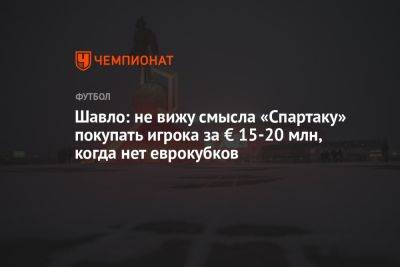 Шавло: не вижу смысла «Спартаку» покупать игрока за € 15-20 млн, когда нет еврокубков