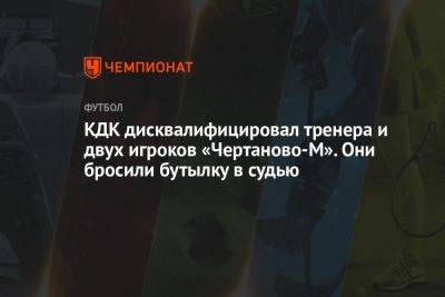 КДК дисквалифицировал тренера и двух игроков «Чертаново-М». Они бросили бутылку в судью