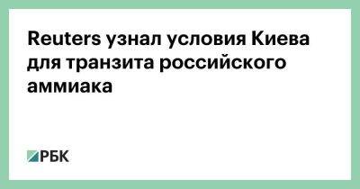 Reuters узнал условия Киева для транзита российского аммиака
