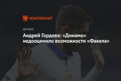 Андрей Гордееа: «Динамо» недооценило возможности «Факела»