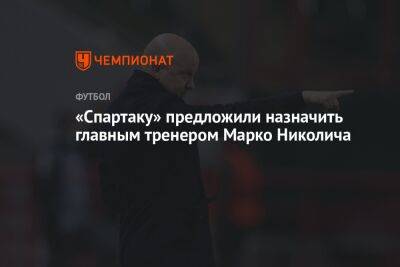 «Спартаку» предложили назначить главным тренером Марко Николича