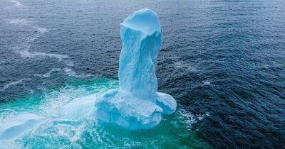 Нецензурные формы. У Ньюфаундленда появился айсберг необычного вида, который лишил Сеть сна (фото)