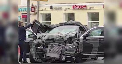 В центре москвы авто «патриарха» кирилла попало в ДТП, есть пострадавший (видео)