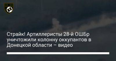 Страйк! Артиллеристы 28-й ОШБр уничтожили колонну оккупантов в Донецкой области – видео
