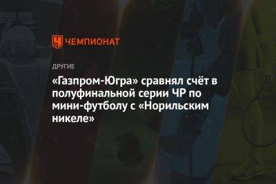 «Газпром-Югра» сравнял счёт в полуфинальной серии ЧР по мини-футболу с «Норильским никеле» - championat.com - Россия - Югра - Югорск