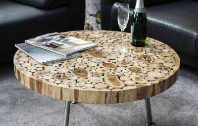 Столешница для кофейного столика из деревянных спилов