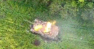 Разорвало на куски: дрон ВСУ уничтожил танк Т-80БВМ под Угледаром (видео)