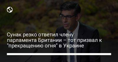 Сунак резко ответил члену парламента Британии – тот призвал к "прекращению огня" в Украине