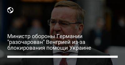 Министр обороны Германии "разочарован" Венгрией из-за блокирования помощи Украине