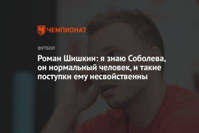 Роман Шишкин: я знаю Соболева, он нормальный человек, и такие поступки ему несвойственны