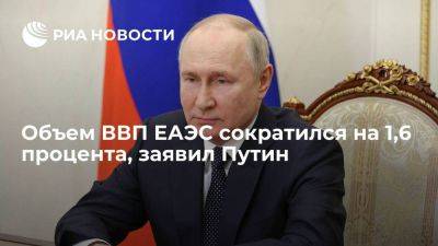 Путин заявил, что ВВП ЕАЭС сократился на 1,6 процента несмотря на кризис в торговле