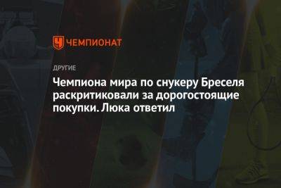 Чемпиона мира по снукеру Бреселя раскритиковали за дорогостоящие покупки. Люка ответил