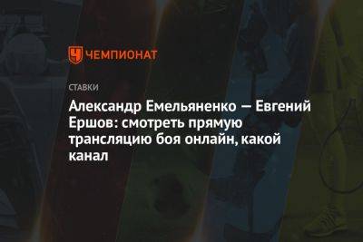 Александр Емельяненко — Евгений Ершов: смотреть прямую трансляцию боя онлайн, какой канал